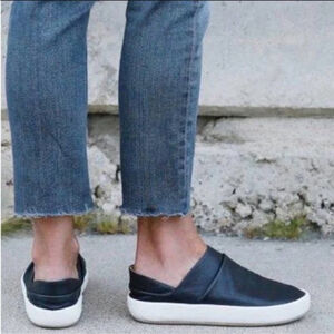 Anthropologie Beek Jay Black Leather Slip-On Loafer Sneaker Comfort Shoes 9